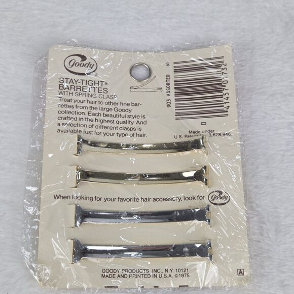 Vintage Goody Stay Tight Metal Double Line Barrettes Lot New Sealed #903 #904